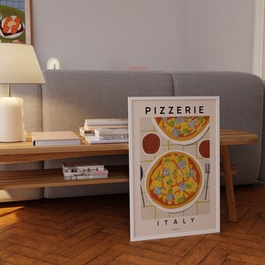 Pizza Poster, Pizza food print, Margherita art print, Art for kitchen, Foodie gift, Italy art, Kitchen print, Fast food art print image 2