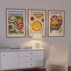 Pizza Poster, Pizza food print, Margherita art print, Art for kitchen, Foodie gift, Italy art, Kitchen print, Fast food art print image 3