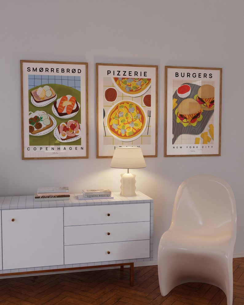 Pizza Poster, Pizza food print, Margherita art print, Art for kitchen, Foodie gift, Italy art, Kitchen print, Fast food art print image 3