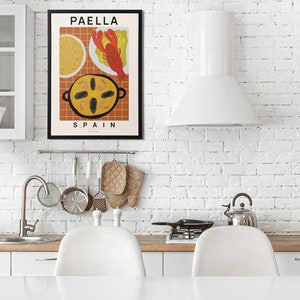 Paella Seafood Art Print, Spanish Kitchen Decor image 2