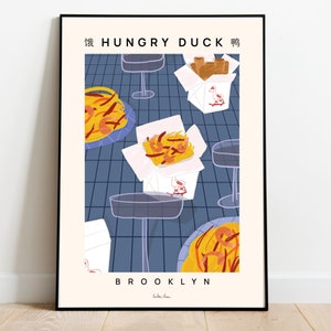 Impressão de arte de comida chinesa para viagem, pôster de comida, Chow mein, pôster de bolinhos, impressão de arte de comida chinesa, ilustração de comida, arte de comida asiática, comida caseira