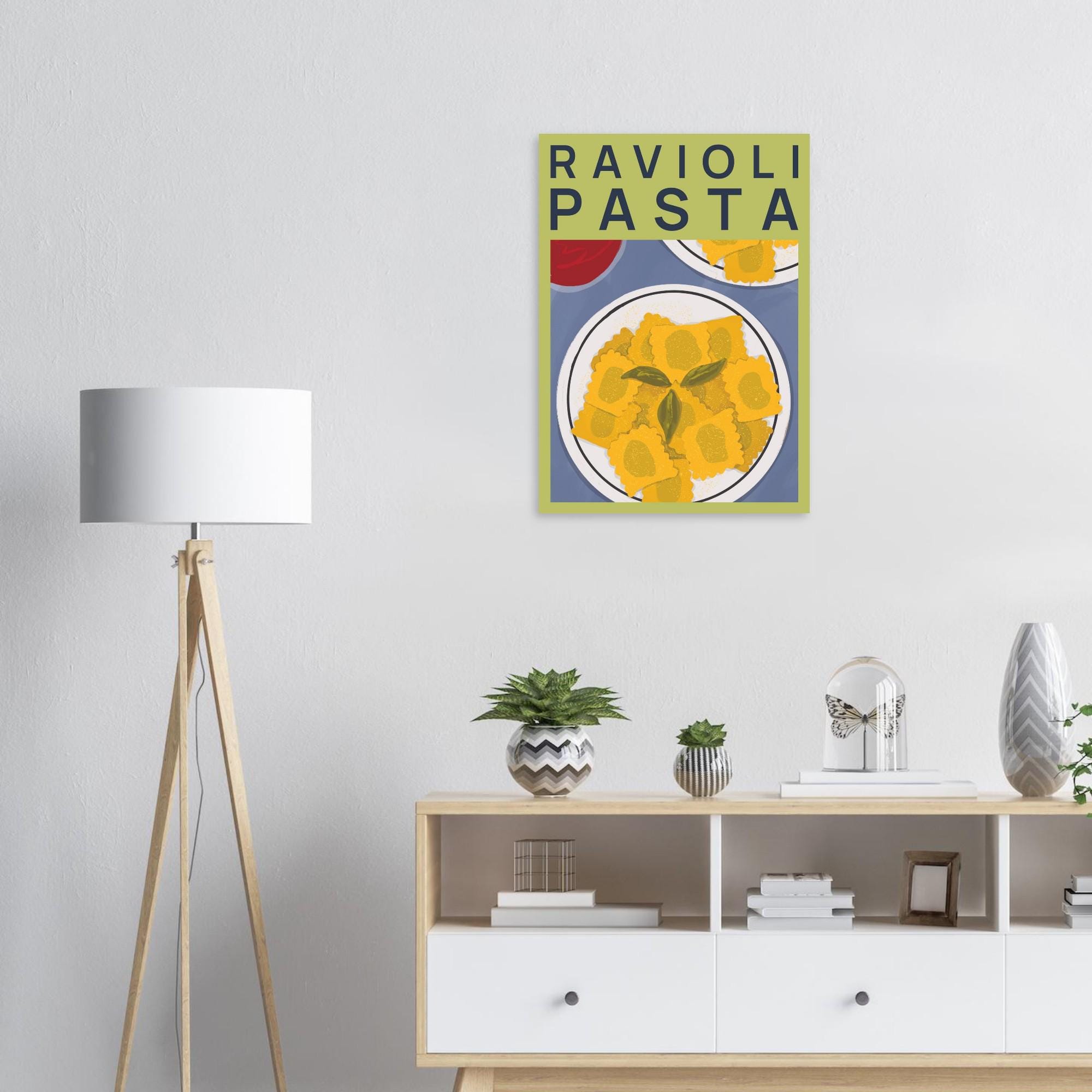 Ravioli Poster, Food Art Print, Pasta Ravioli Food Print, Italian Food ...