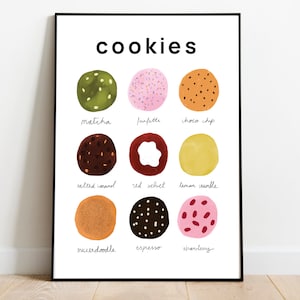 Kekse Poster, Food Kunstdruck, amerikanischer Food Druck, Moderne Küchen Kunst, Housewarming Geschenk, Poster Küche, Küche Wandkunst