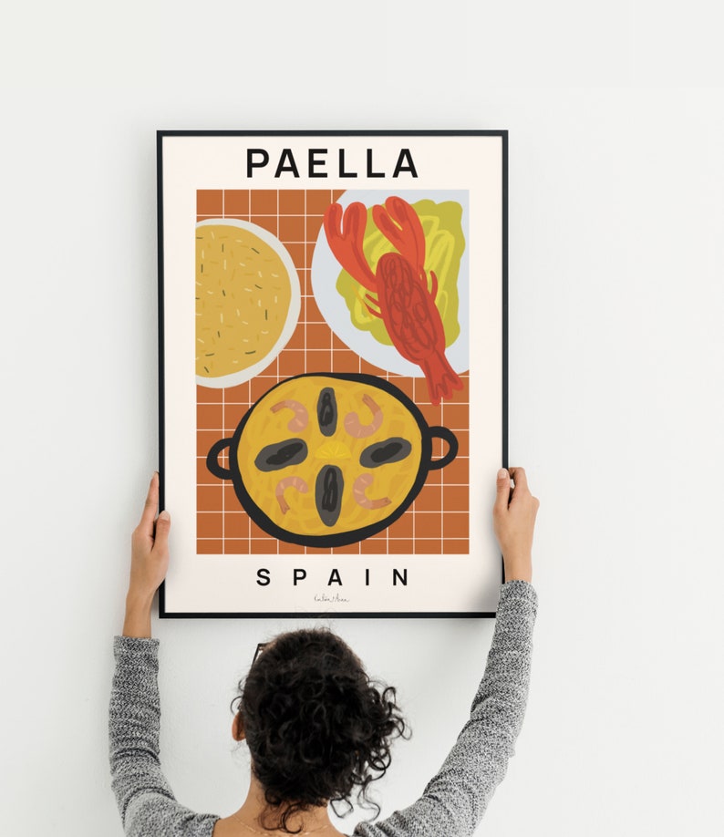 Paella Seafood Art Print, Spanish Kitchen Decor image 3