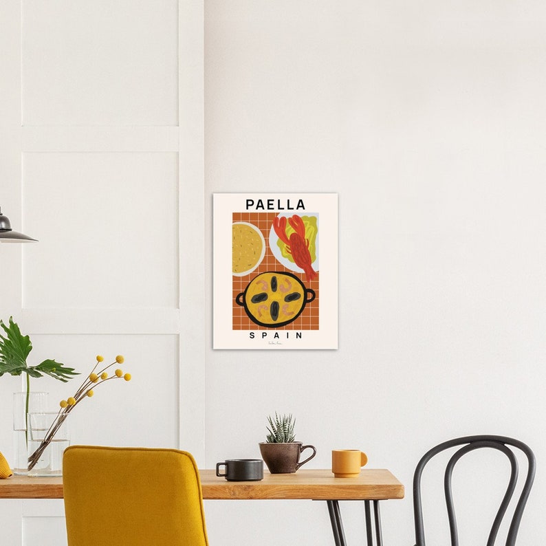 Paella Seafood Art Print, Spanish Kitchen Decor 40x50 cm / 16x20″