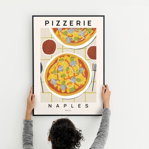 Pizza Poster, Pizza food print, Margherita art print, Art for kitchen, Foodie gift, Italy art, Kitchen print, Fast food art print image 4