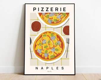 Pizza Poster, Pizza Essen Druck, Margherita Kunstdruck, Kunst für Küche, Foodie Geschenk, Italien Kunst, Küche Druck, Fast Food Kunstdruck