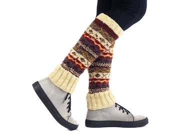 Hand knitted leg warmers, woolen leg warmers, ethically made, sheep wool, autumn, winter