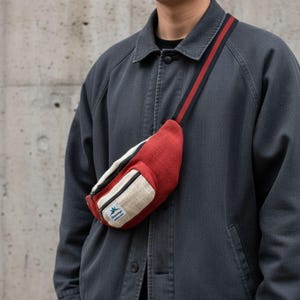 Fanny pack hemp, bum bag, red, organic, vegan, sustainable, eco friendly