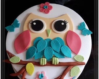Cake topper owl - fondant (sugar paste), cake decoration, cake decor, cake topper, cake topper, cake topper, cake topper, cake decoration