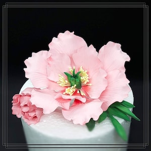 Peonía elaborada con azúcar fino para tartas, bizcochos o muffins