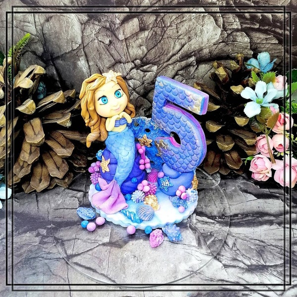 Mermaid fondant figure as cake decoration, cake decor