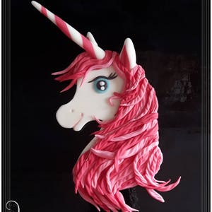 Unicorn made of fondant sugar paste cake topper, cake decoration image 1