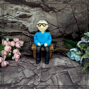Grandpa on the bench cake figure for themed cakes. Cake decoration