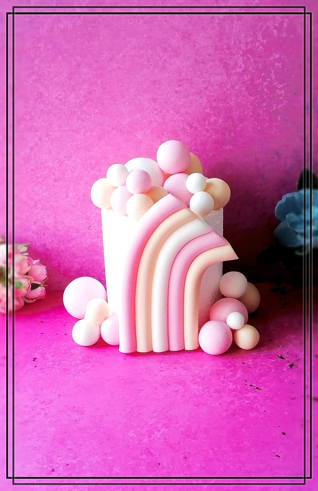 Rainbow Balls in Pastel Colors Made of Fondant as Cake Etsy