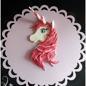 Unicorn made of fondant sugar paste cake topper, cake decoration image 3