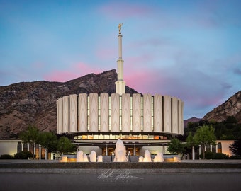Provo LDS Temple at Blue Hour Digital Download