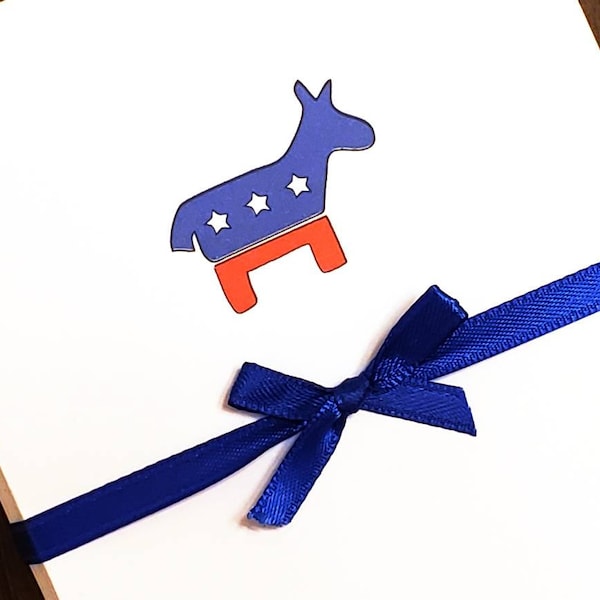 Democratic Party Donkey Cards - Set of 10 / American Pride, USA Cards, Political Cards, Political Party, Democratic Gift