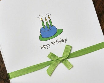 Birthday Cake Cards - Set of 10 / Happy Birthday Cards / Celebration / Candles / Birthday Party / Blank Note Cards / Birthday Gift