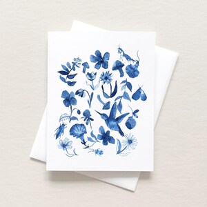 Carte de correspondance bleu jardin