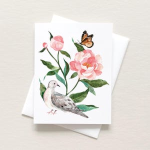 Carte pour correspondance Colombe triste et monarque