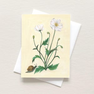 Carte de correspondance avec les anémones japonaises