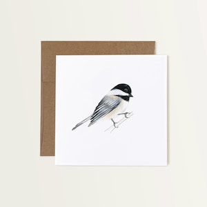 Carte de correspondance mésange, carte d'art oiseau vierge, carte oiseau illustrée, carte de voeux mésange