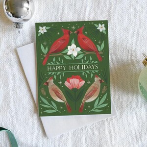 Carte de correspondance pour les Fêtes Quatre oiseaux appelants
