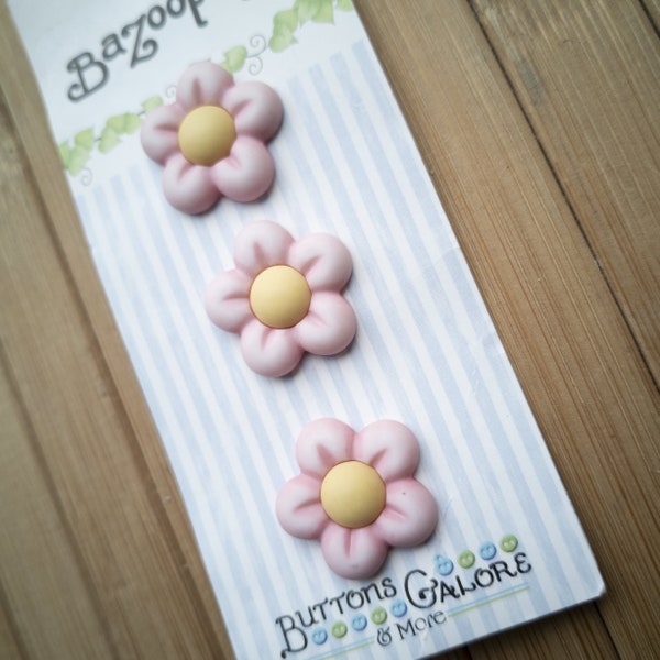 Buttons Flower Pink Daisies Style | Craft Sewing | BaZooples (tm) Collection | Buttons Galore & More