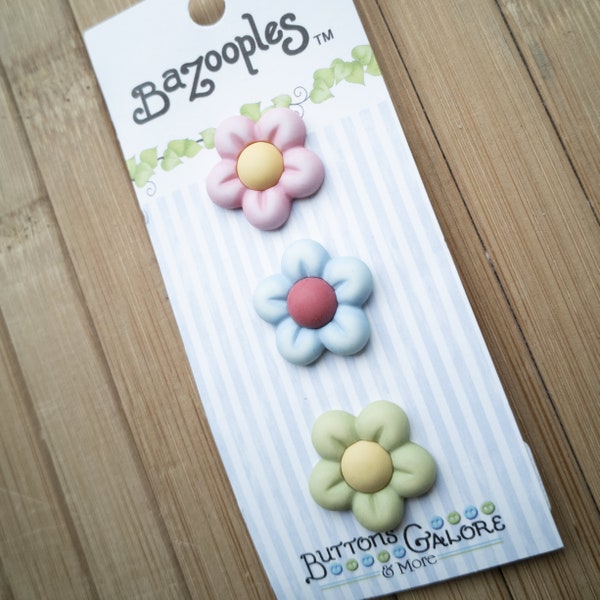 Buttons Flower Multi Coloured Daisies Style | Craft Sewing | BaZooples (tm) Collection | Buttons Galore & More