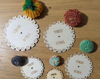 Yorkshire Button Maker Looms Set - Birch Plywood - Sets or Individual Sizes 4, 5, 6, 7 & 8cm