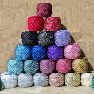 Starmist 3-ply Metallic Decorative Thread - Solid Iridescent Multi - Sparkly Chainette Yarn - 80m Ball