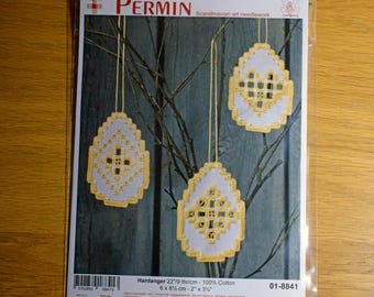 Easter Hardanger Kit - Yellow Egg Decorations 8841 by Permin