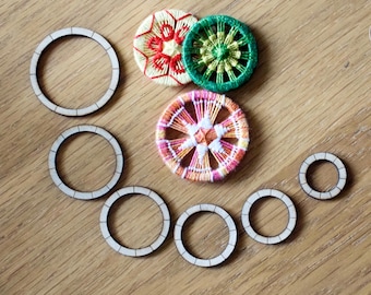 Wooden Rings Flat with Guide Lines Sample Pack - 6 Sizes