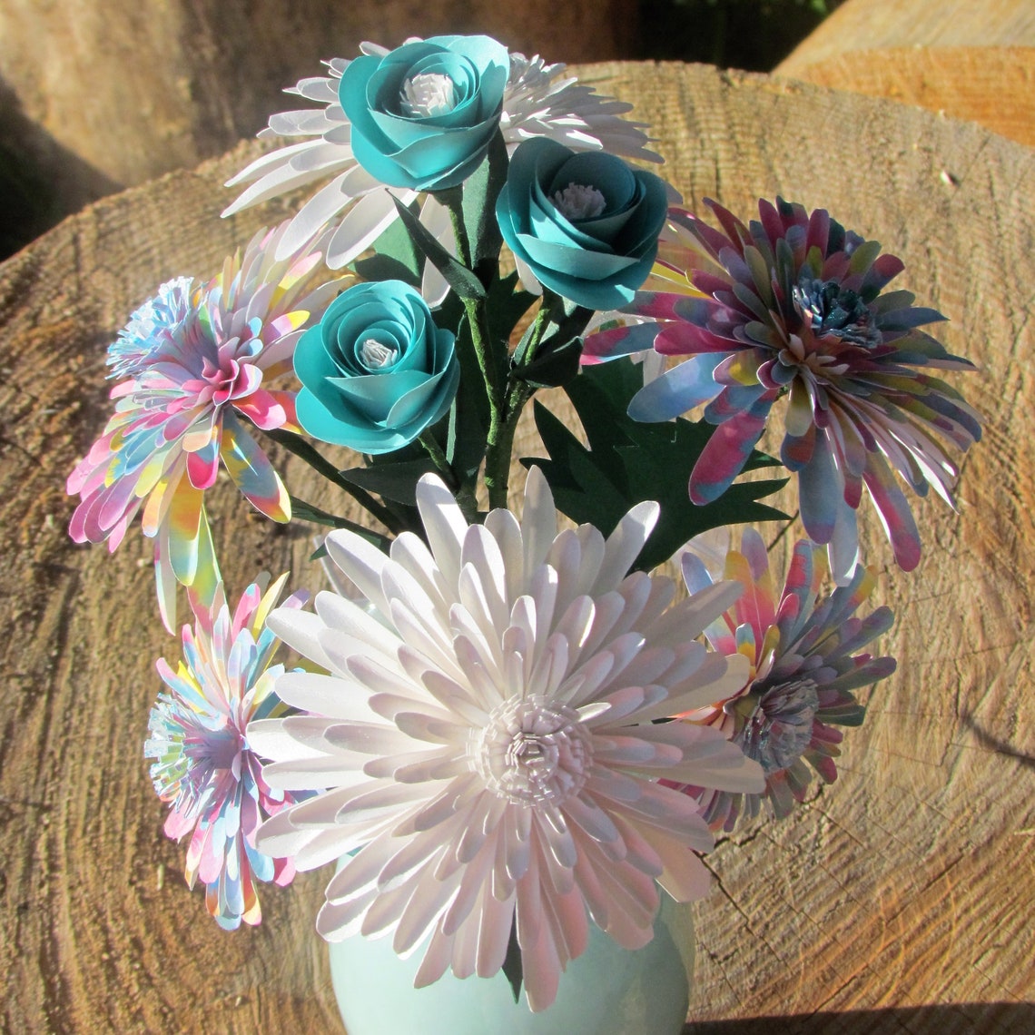 Chrysanthemum Paper Floral Arrangement Etsy