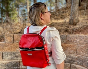 Top Grain Leather Backpack Purse/Gift for Her