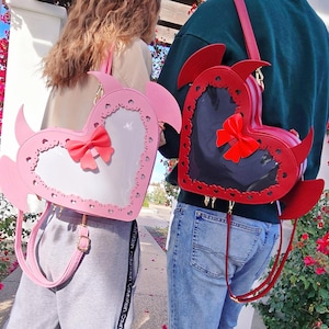 Demon Heart Ita Bag | Kawaii Demon Accessories | Aesthetic Anime Backpack