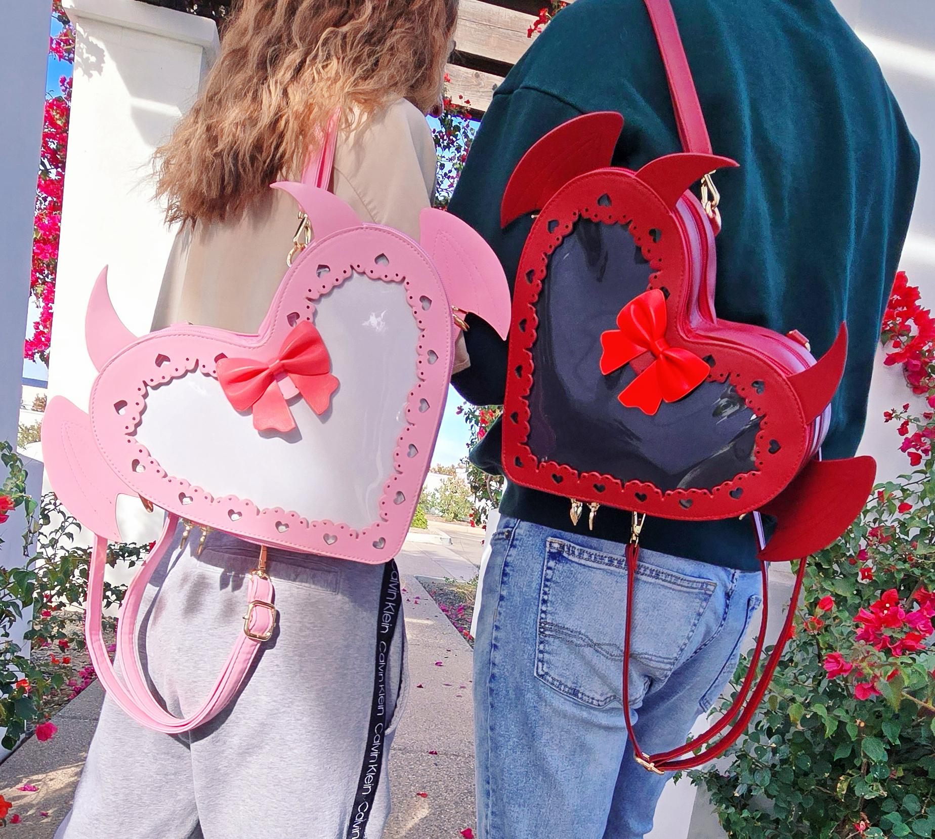 Demon Heart Ita Bag | Kawaii Demon Accessories | Aesthetic Anime Backpack