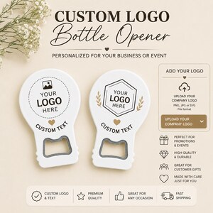 Personalized promotional swag giveaway magnet with a clean brand logo, perfect as a functional realtor favor or promotional corporate event token.