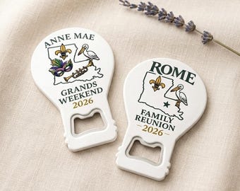 Personalized State Bottle Opener Magnet, Family Reunion Favor, Custom Family Reunion Gift, Welcome Bag Souvenir