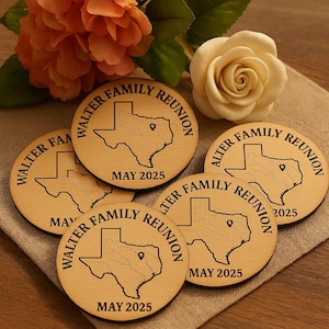 Personalized Wooden Coasters – Custom Engraved Logo Set for Weddings, Corporate Gifts, Restaurants, or Home Decor