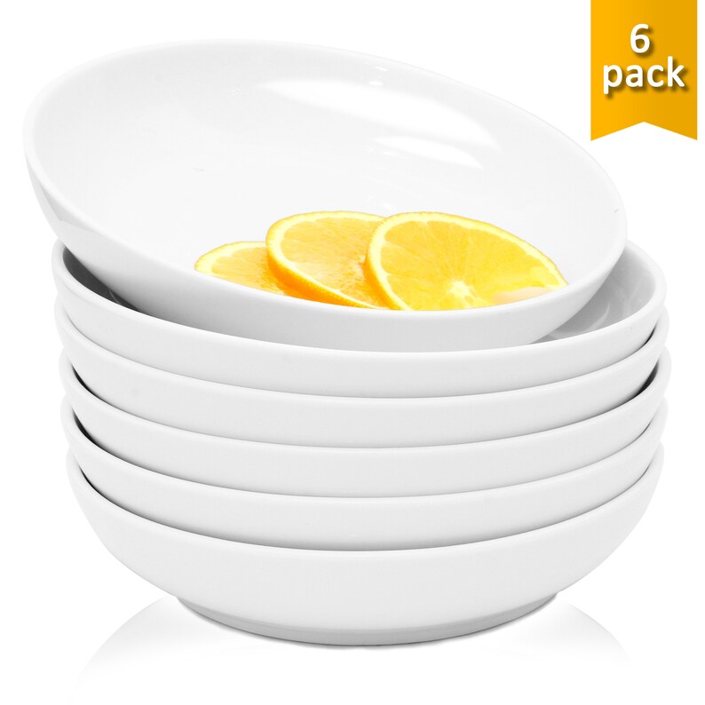 22 Ounce Porcelain Salad Pasta Bowls Set of 6 White Etsy