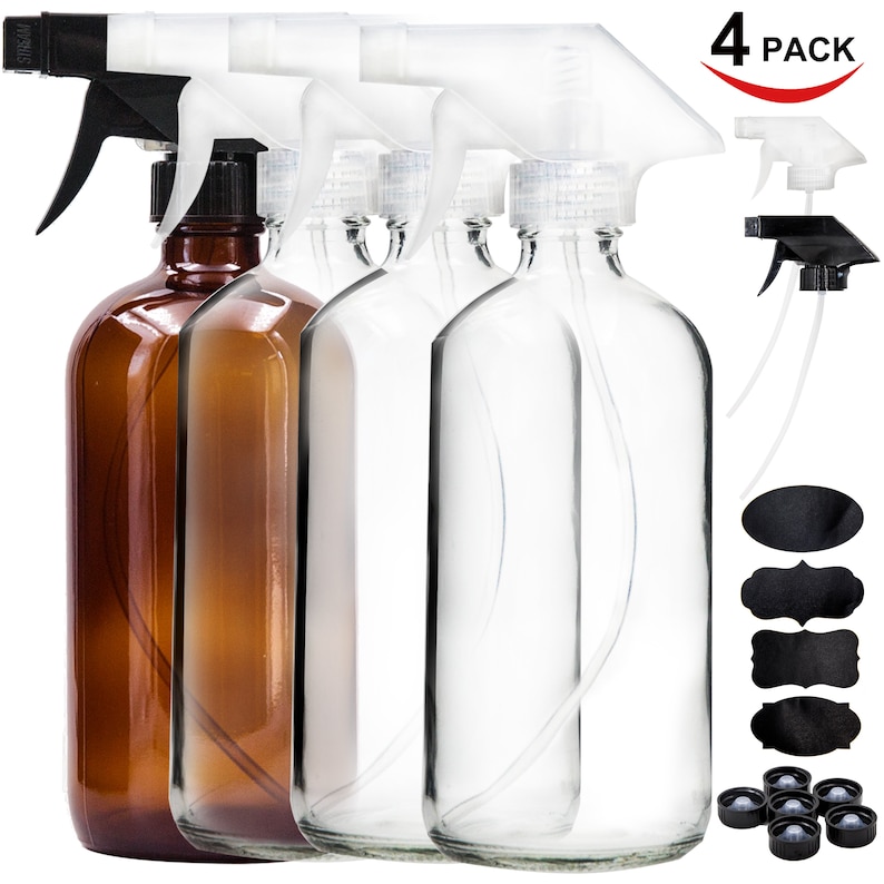 Spray Bottles for Hair and Cleaning Solutions in 3 Colors Youngever 6 Pack Empty Plastic Spray Bottles 8 Ounce