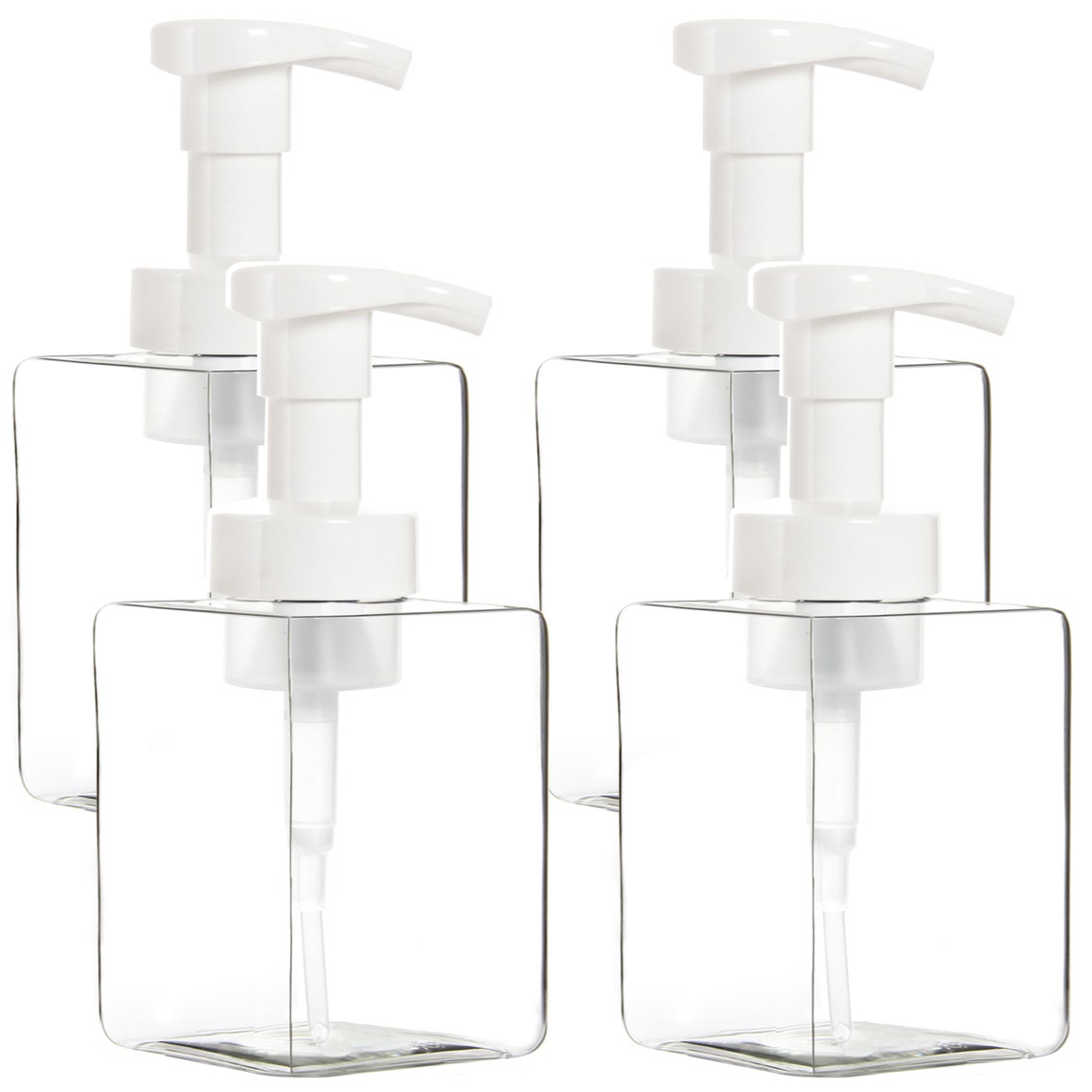 Youngever 4 Pack Clear Plastic Square Pump Bottles Plastic Etsy