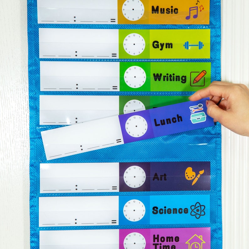 Youngever Classroom Pocket Chart Daily Schedule Pocket Chart Etsy