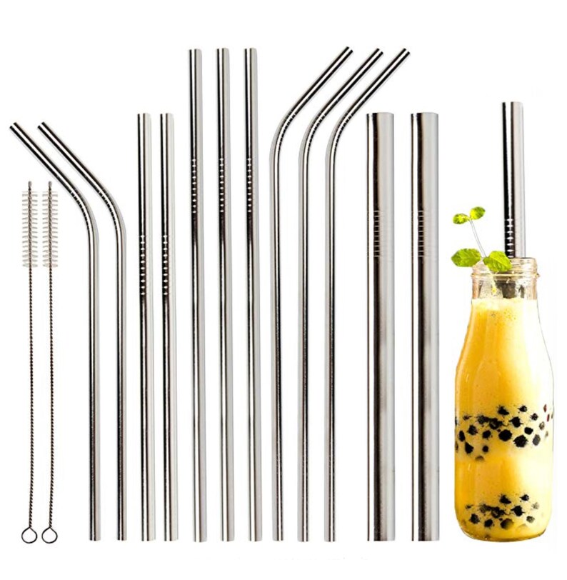 122 Pcs Reusable Stainless Steel Straws 2 Extra Wide Straws Etsy