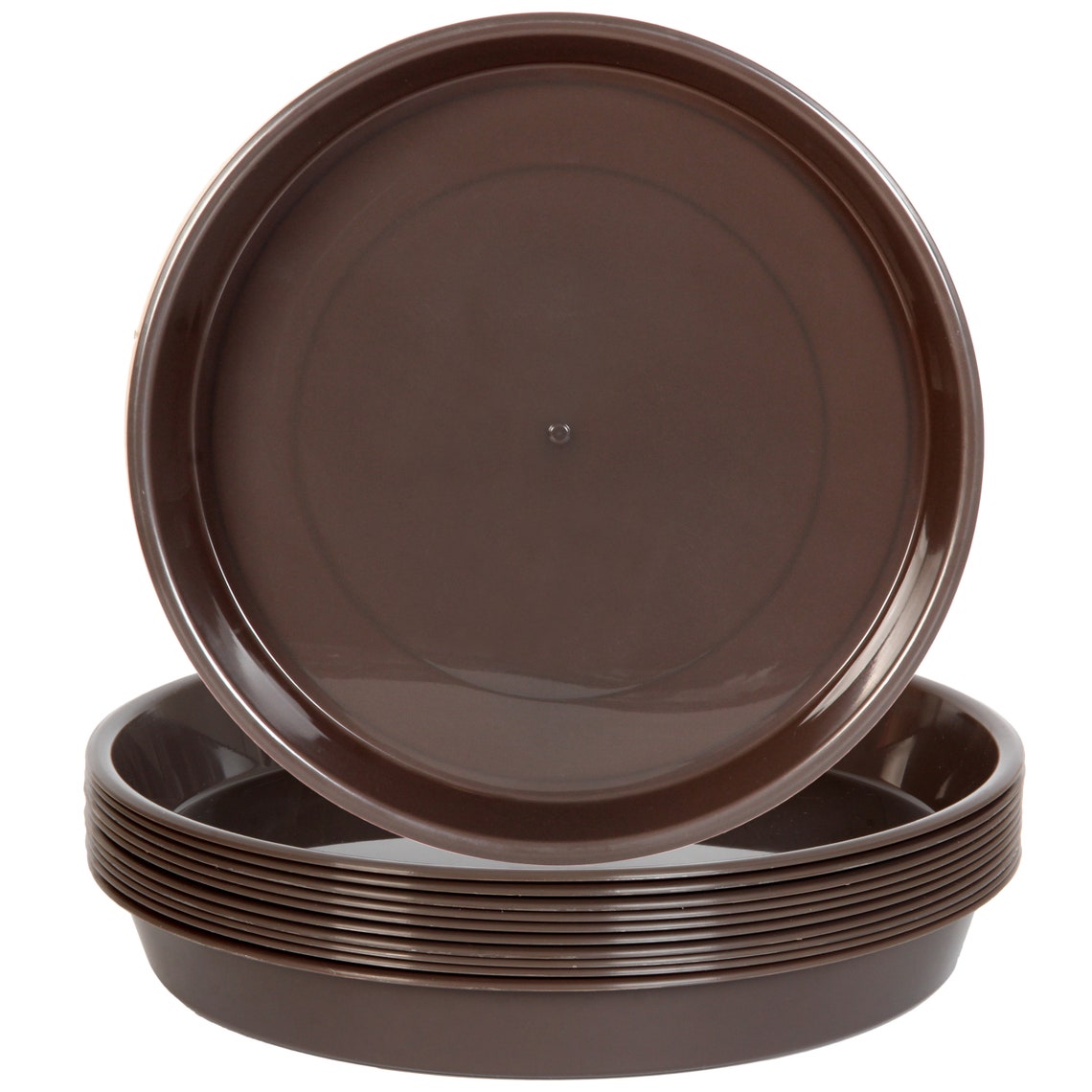 Youngever 10 Pack 10 Inch Plastic Plant Saucers Thick and