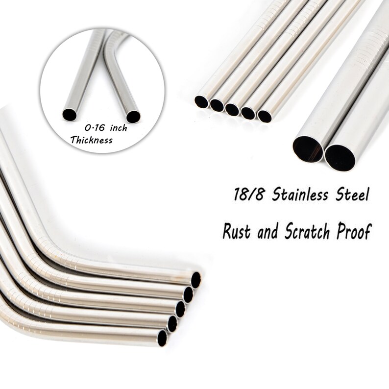 122 Pcs Reusable Stainless Steel Straws 2 Extra Wide Straws Etsy