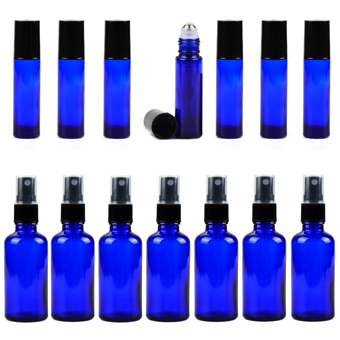 14 Cobalt Blue Essential Oil Bottles 7 Blue Glass Spray Etsy