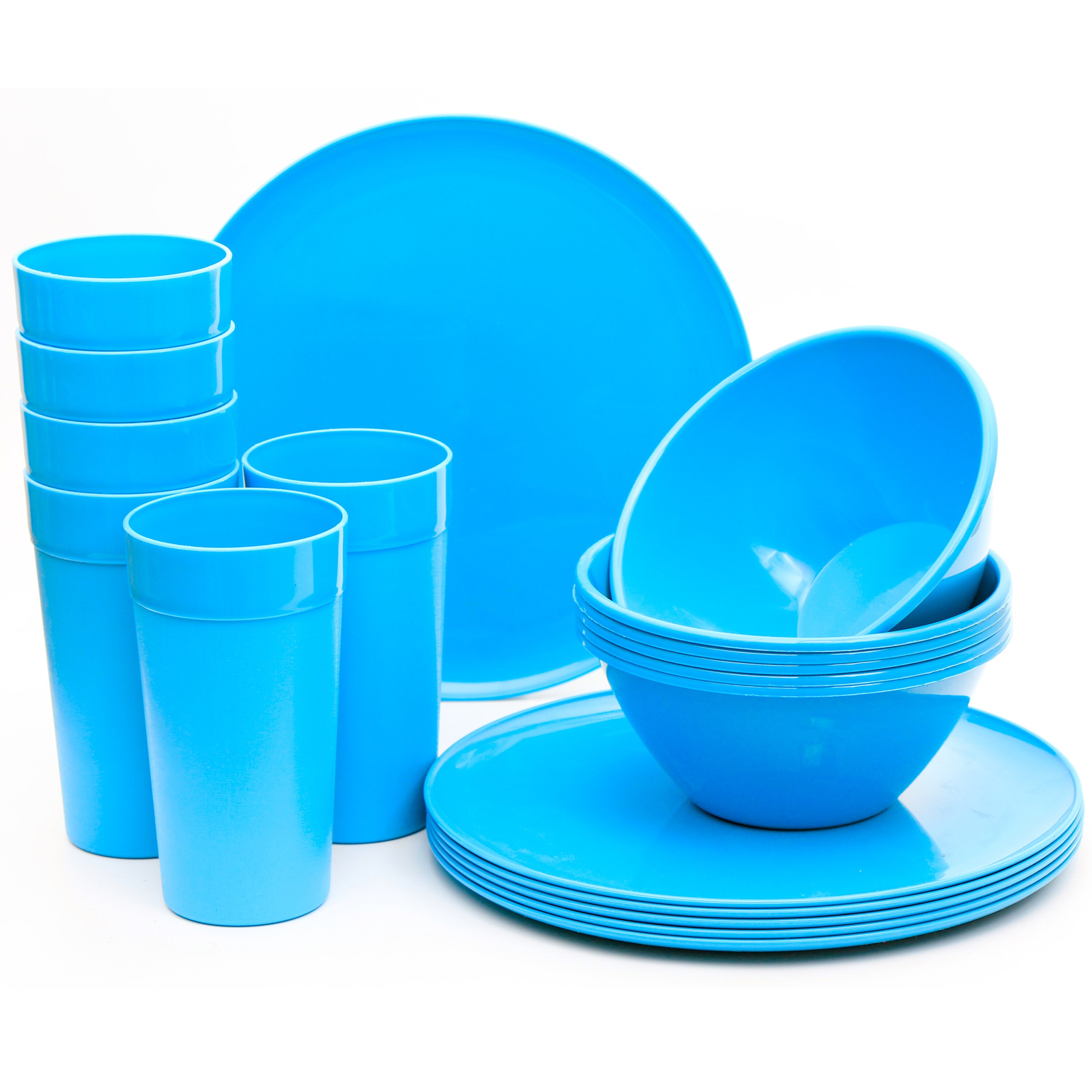Youngever 18Piece Plastic Kitchen Dinnerware Set Plates Etsy